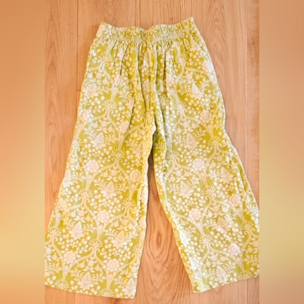 NEW Joie 100% Linen Green White Floral Wide Leg Pants Size Small NWOT - Picture 5 of 6